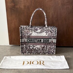 Dior Floral Tote Bag in Black and Cream
